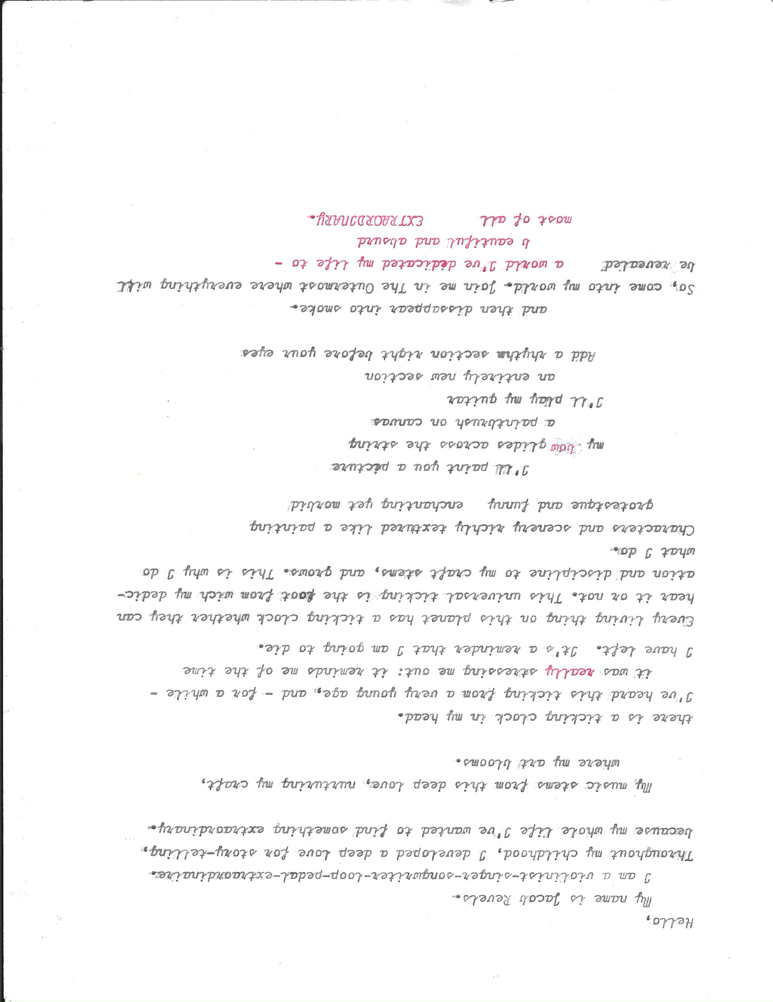 about jacob, typed on a typewriter